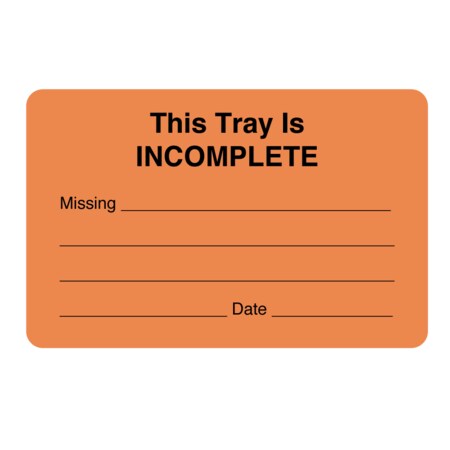 This Tray Is Complete - 1-15/16 X 3 Flr Orange W/Black